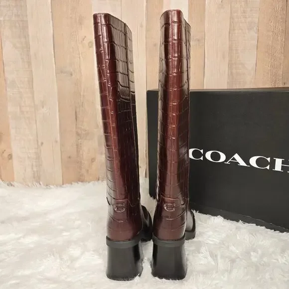 Women's Coach Boot Sculpted C Tall Maple NWT 6 - Picture 6 of 15